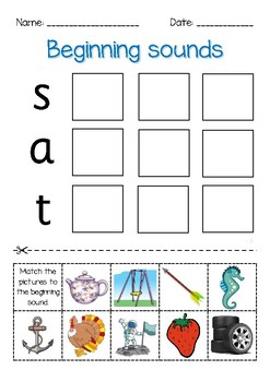 jolly phonics first group beginning sounds worksheet by