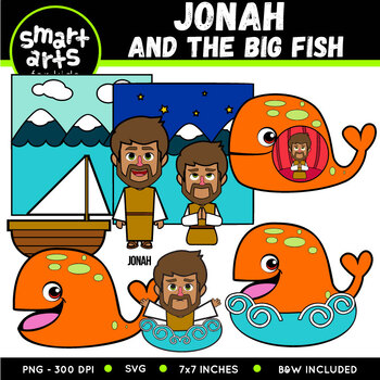 Jonah And The Big Fish Clip Art by Smart Arts For Kids | TpT