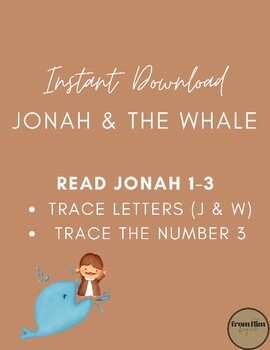 Preview of Jonah & The Whale Tracing Worksheets