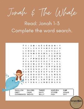 Preview of Jonah & The Whale Word Search
