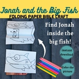 Jonah and the Big Fish Printable, Bible Activity, Sunday S