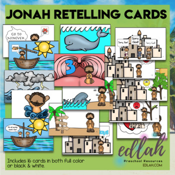 Preview of Jonah and the Big Fish Story Retelling Cards