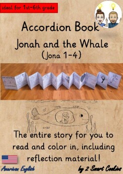 Preview of Jonah and the Whale Accordion Book Bible Story Foldable Booklet Religion