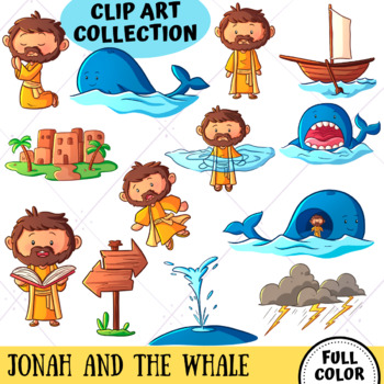 Preview of Jonah and the Whale Clip Art Collection (FULL COLOR ONLY)