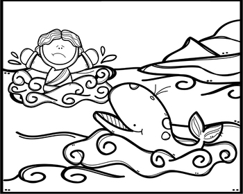Jonah And The Whale Coloring Page By Preschool Kingdom Builders Tpt