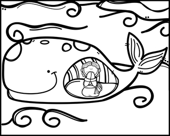 Jonah and the Whale Coloring Page by FarmhouseFirsties | TpT