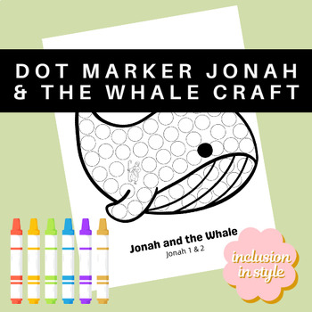 Jonah and the Whale Dot Marker Sunday School Church Craft by Inclusion ...