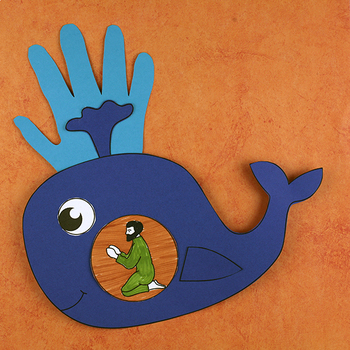 Jonah and the Whale Handprint Craft - Bible Lesson Craft by Non-Toy Gifts