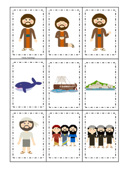 jonah and the whale memory match printable game preschool bible curriculum