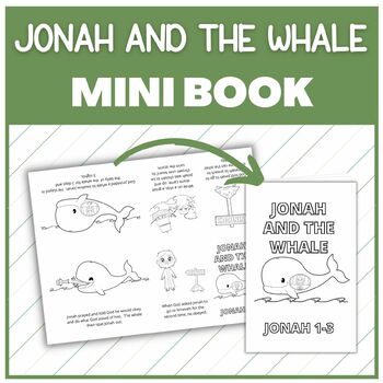 Jonah and the Whale Mini Book, Bible Story Activity, 1 page folding ...