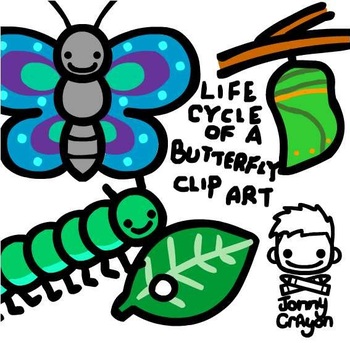 Preview of Jonny Crayon's Free Butterfly Life Cycle Clip Art