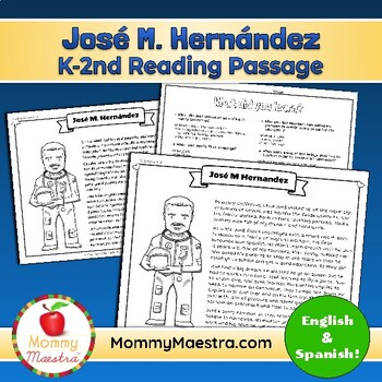 Preview of José Hernández K-2nd Reading Passage