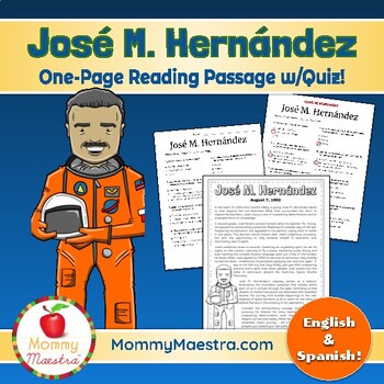 Preview of José Hernández One-Page Reading Passage