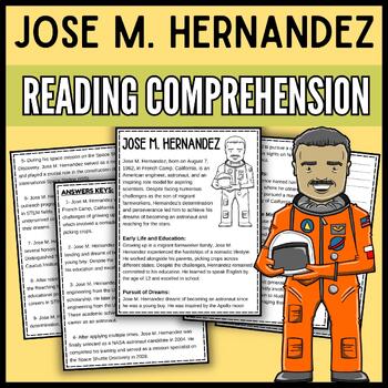 Preview of Jose M. Hernandez Reading Comprehension Passage - Hispanic Heritage Month