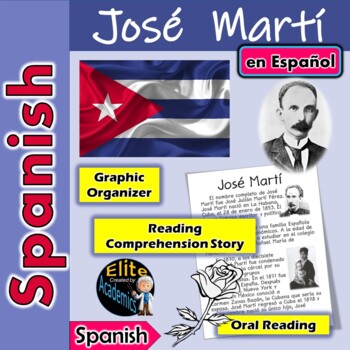 Preview of José Martí  in SPANISH w/short Biography, Oral Reading- Cultivo una rosa blanca