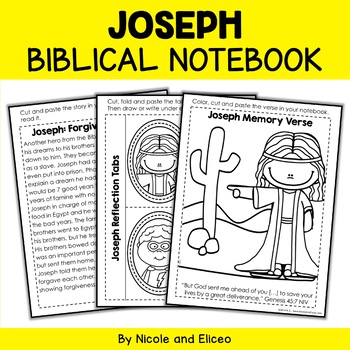 Preview of Joseph and the Coat Bible Lessons Notebook