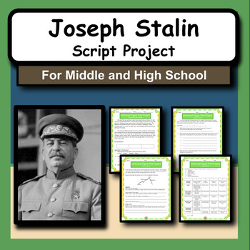 Preview of Joseph Stalin Research Activity and Script Writing Project for WWII History