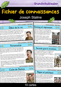 Preview of Joseph Staline - Fichier de connaissances - Personnages célèbres (français)