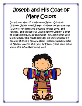 Joseph And His Coat Of Many Colors Lapbook By Linda Finch Tpt