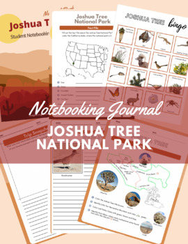Preview of Joshua Tree National Park Activities, Notebooking Journal and Bingo Game