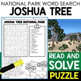 Joshua Tree National Park Word Search Puzzle National Park