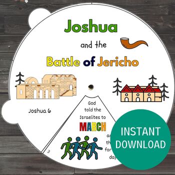 Joshua and the Battle of Jericho Coloring Wheel, Printable Sunday ...