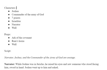Preview of Joshua and the Fall of Jericho Script for Skit