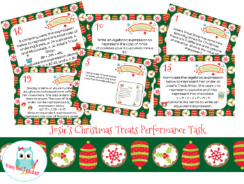Preview of Josie's Christmas Treats Digital Performance Task (Num. & Alg. Expressions)
