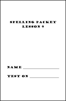 Preview of Jouney's Lesson 9 Spelling Packet