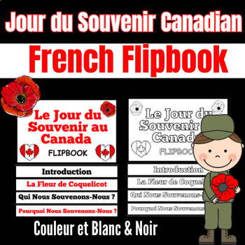 Preview of Jour Du Souvenir Canadian| Remembrance Canada Day FlipBook for French Class
