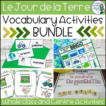 Preview of Le Jour de la Terre | French Earth Day Themed Vocabulary BUNDLE