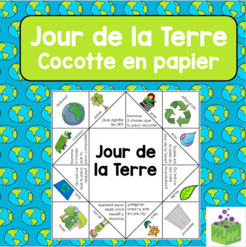 Preview of Jour de la Terre cocotte en papier- Earth Day Cootie Catcher FRENCH