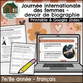 Journée internationale des femme - devoir de biographie (G