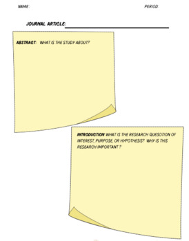 Preview of Journal Article Graphic Organizer