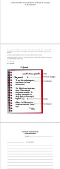 Preview of Journal Intime - IB French Diary Entry template, graphic organizer, peer-editing
