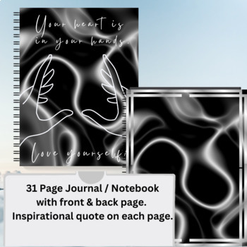 Preview of Journal, Notebook, Sleek & Stylish Design, Inspirational Quote on each page