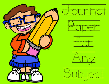Preview of Journal Paper For Any Subject:  Handwriting Paper For Any Subject