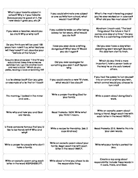 Journal Prompt Labels 3 by Fifth and Ten Teaching Products | TPT