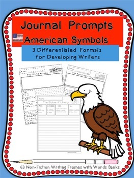 Preview of Journal Prompts American Symbols for Primary(K-3)