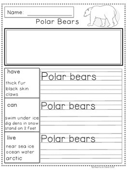 Journal Prompts Arctic Animals For Primary(K-3) by Hearts In Hand