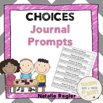 Preview of Journal Prompts | Making Choices Writing Prompts | Cut and Paste