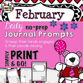 Journal Prompts - February by Tied 2 Teaching | TpT