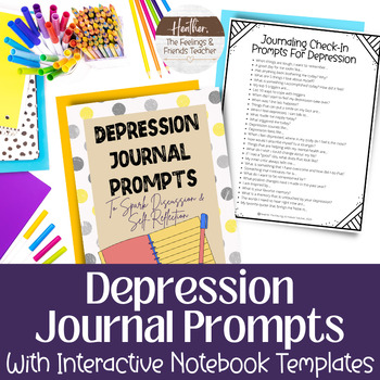 Preview of Journal Writing Prompts For Depression | Counseling Activities