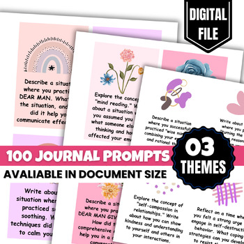 Preview of Journal Prompts | Printable Journal Pages | Writing Prompts | Digital Download