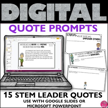 Preview of Journal Prompts STEM Quotes Google Classroom Activities Writing Responses
