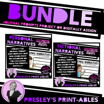 Preview of Journal Prompts Bundle PROJECT or DIGITALLY ASSIGN