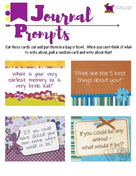 Journal Prompts and Conversation Cards by Hess Un-Academy | TpT