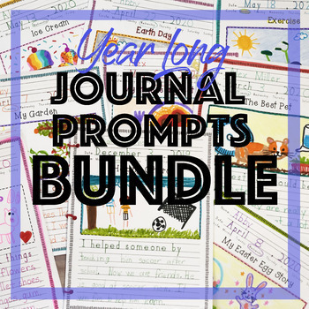 Preview of Journal Prompts for Daily Writing YEAR LONG Creative Writing Handwriting Bundle
