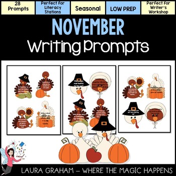November Writing Prompts by Where the Magic Happens Teaching | TpT