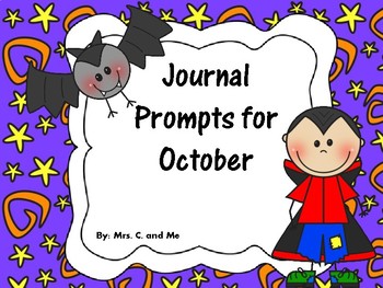 Journal Prompts for October by Mrs C and Me | TPT